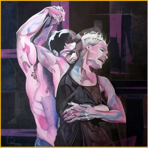 Enlacement II – Dimension : 100x100 cm. – Prix : 2500€