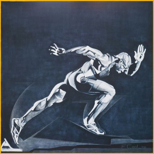 Starting block – Dimension : 100x100 cm. – Prix : 2200€