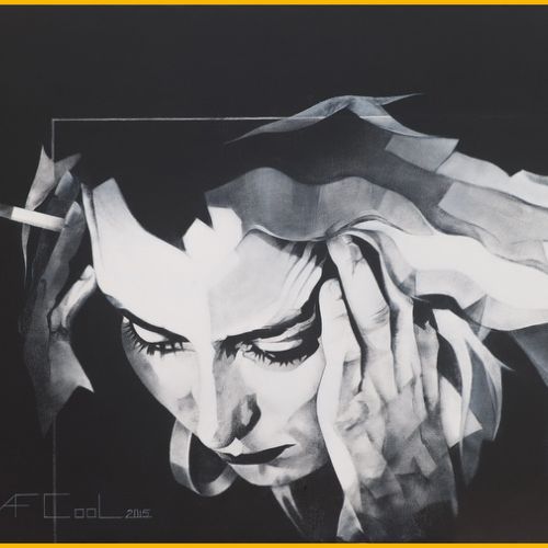 Borderline - Dimension du tableau : 81 x 100 cm.