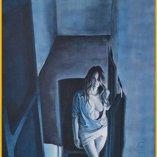 Jeune fille dans l ‘escalier – Dimension : 100x65 cm – Plus Dispo