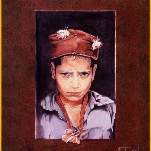 Trois roses pour l’innocence – Dimension : 55x46 cm. – Plus dispo