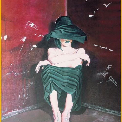 Jeune femme aux pieds tatoués – Dimension : 100x81 cm. – Plus dispo