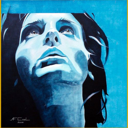 Regard au clair de lune – Dimension : 100x100 cm. – Prix : 2500€