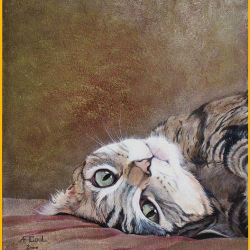 Un amour de chat – Dimension : 55x46 cm. – Prix : 1300€
