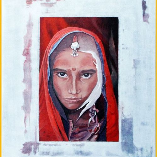 L’indienne – Dimension : 65x50 cm. – Plus disponible